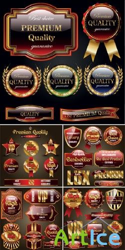 Premium Quality Gold Vector Labels