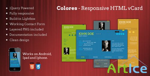 ThemeForest - Colores - Responsive HTML5 vCard - RIP