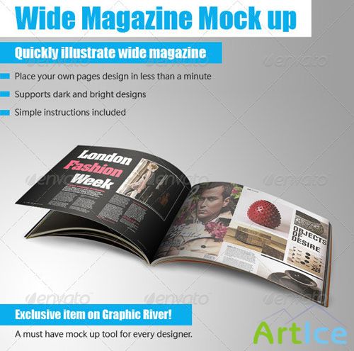 GraphicRiver - Wide Magazine Mock up 249810