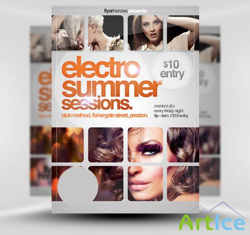 PSD Template - Electro Summer Sessions Flyer/Poster