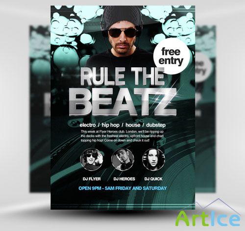 PSD Template - Rule the Beatz Flyer/Poster