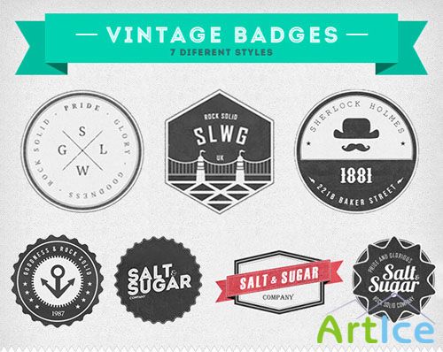 PSD Template - Insignias Vintage Badges