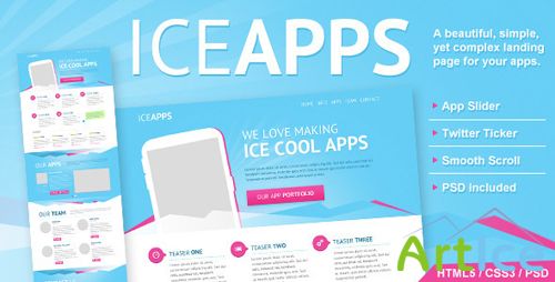 ThemeForest - IceApps Landing Page HTML & PSD - RIP