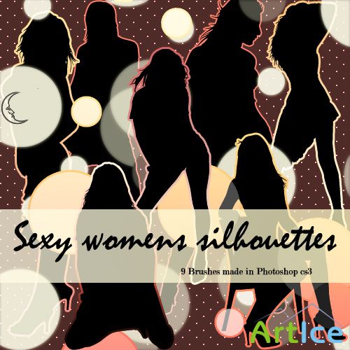 Sexy womens silhouettes brushes