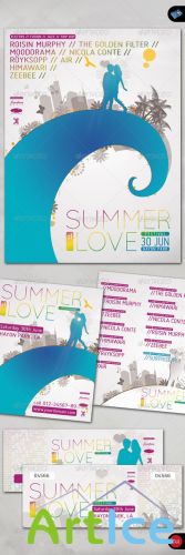 GraphicRiver - Summer of Love - Poster, Flyer, Ticket Set 165699