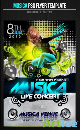 PSD Template - Musica Party Flyer/Poster