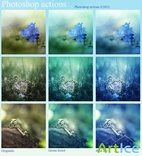 Actions for Photoshop - Green and Blue