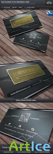 GraphicRiver - Old Style Plaque Business Card Template 1332437