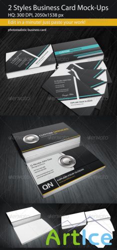 GraphicRiver - 2 Styles Business Card Mock-Ups 2744775
