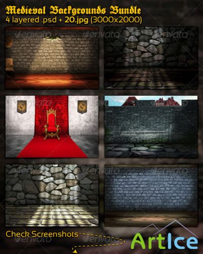 GraphicRiver - Medieval Backgrounds Bundle 1198373