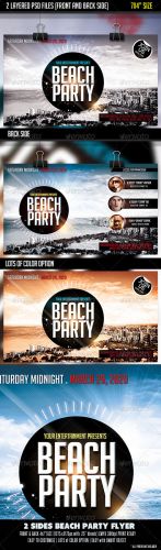 GraphicRiver - 2 Sides Beach Party Flyer-Front & Back 2724190