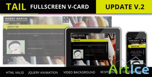 ThemeForest - Tail Fullscreen V-card v1.0