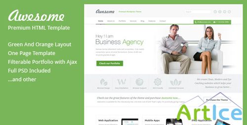 ThemeForest - Awesome - One Page Business Template - RIP