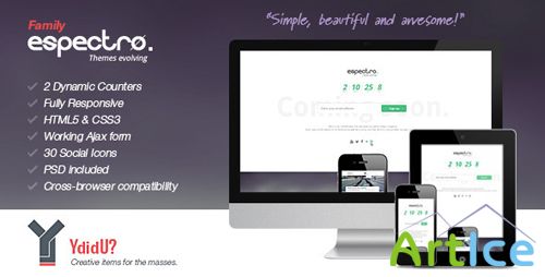 ThemeForest - Espectro :: Responsive Clean Coming Soon Page