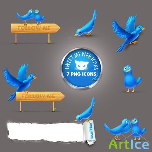 Twitter Icons PSD