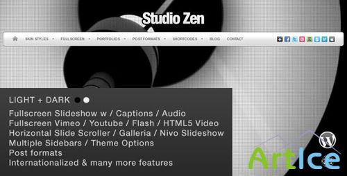ThemeForest - Studio Zen Fullscreen Portfolio WordPress Theme v1.3 (Update)