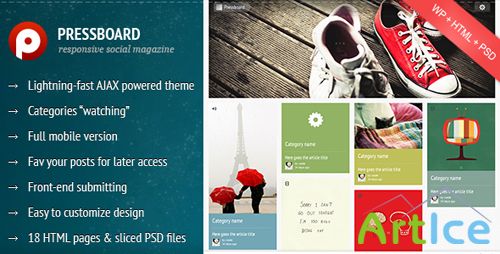 ThemeForest - Pressboard - Responsive Social Magazine Theme