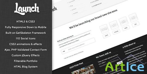ThemeForest - Launch - Responsive Coming Soon Mini-Site - RIP