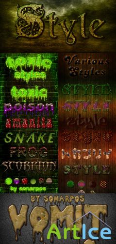 Sonarpos Text styles for Photoshop pack #2