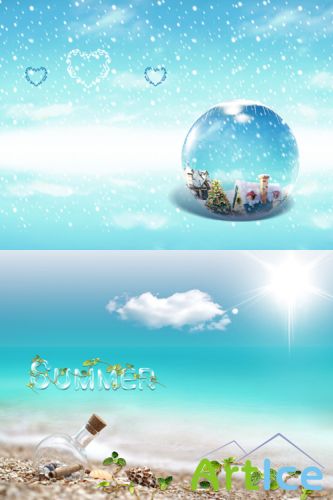 Sources - Beautiful winter and hot summer