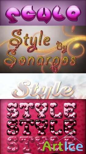 Sonarpos Text styles for Photoshop pack #7