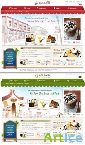 Korean PSD Web Template Stylish Coffee Shop