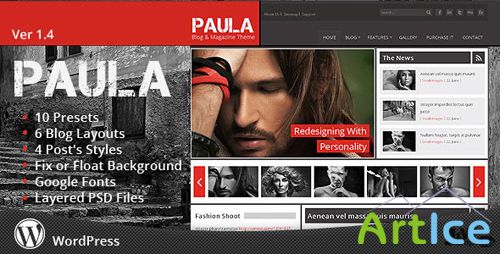 ThemeForest - Paula v.1.4 - Blog & Magazine Wordpress Theme