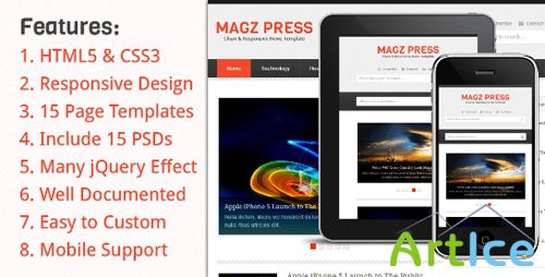 ThemeForest - Magz Press Clean & Responsive News - RIP