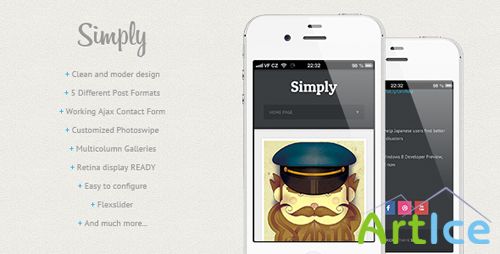 ThemeForest - Simply - Clean HTML5 & CSS3 Mobile Theme - RIP