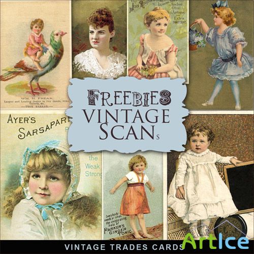Scrap-kit - Vintage Trades Cards #1
