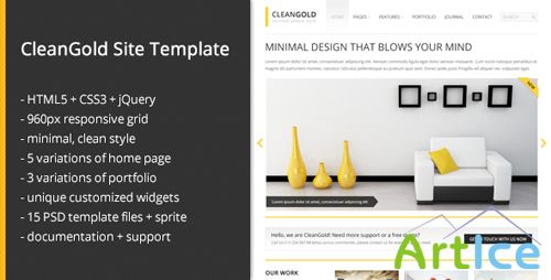 ThemeForest - CleanGold - Responsive Site Template