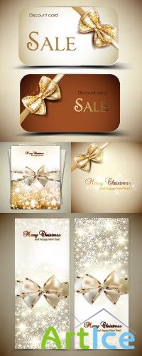 Golden Christmas cards & invitations