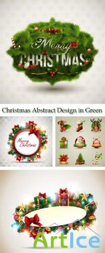 Christmas Abstract Design in Green (stock)