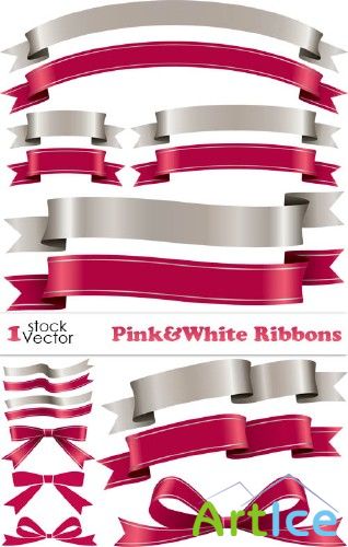 Vectors Ribbons - Pink & White