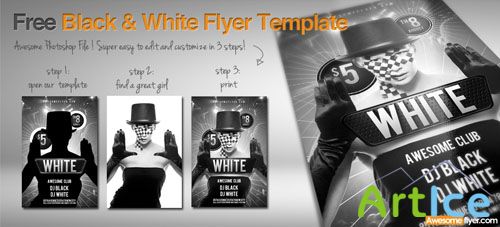 PSD Template - Black and White Flyer/Poster