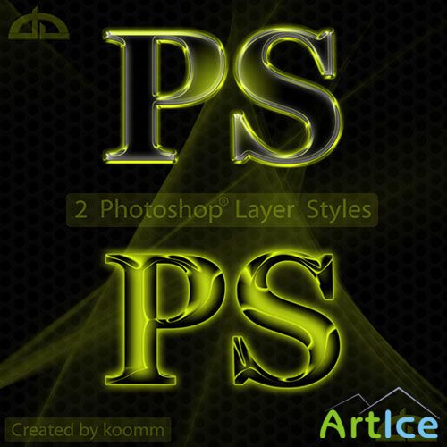 Green Hollow Styles for Photoshop