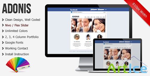 ThemeForest - Adonis - Premium Facebook Template