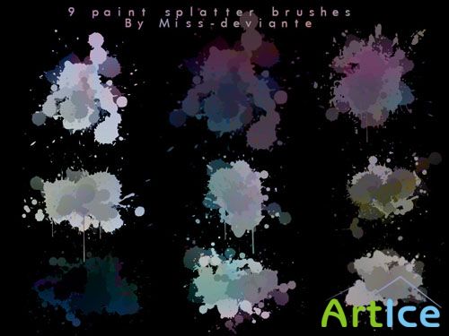 9 Paint Splatter Brushes for Photoshop