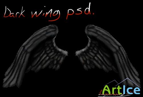 PSD Template - Dark Angel Wings