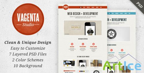 Themeforest - Vagenta - Clean & Unique PSD Template