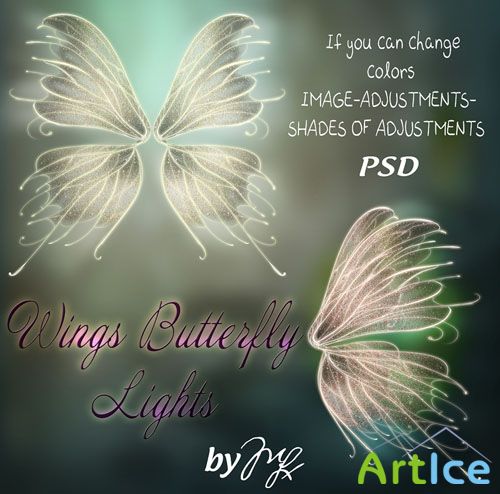 Wings Butterfly Glitter PSD Template