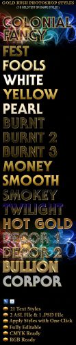 Gold Rush Text Styles for Photoshop