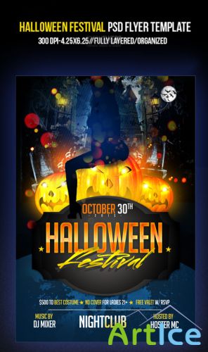 PSD Template - Halloween Festival Party Flyer/Poster