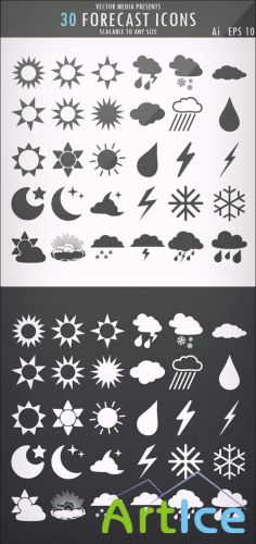 30 Forecast Vector Photoshop Icons