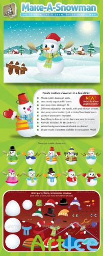 GraphicRiver - Vector Snowman Creation Pack 761167
