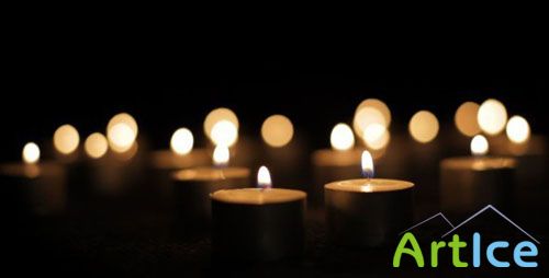 Videohive - Candles Burning in the Dark 532107