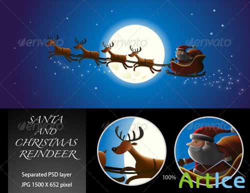 GraphicRiver - Santa and Christmas Reindeer 144508