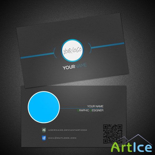 CircLine Personal Business Card PSD Template