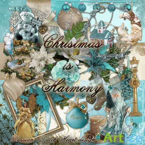 Scrap - Blue Christmas Harmony with Clusters