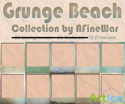 Grunge Beach Polaroids Textures Collection